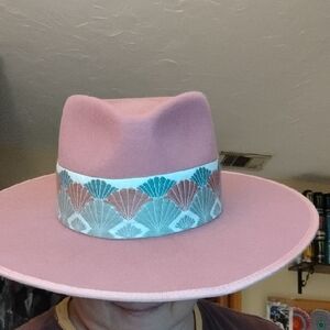 Olive and Pique Pink Wool Felt Tatum Pink Hat Country Western-